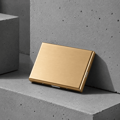 Porte-Cartes Homme Rigide en Acier Inoxydable Brossé