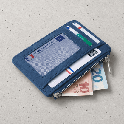 Porte-Cartes Homme Zippé Fin à Fenêtre Transparente