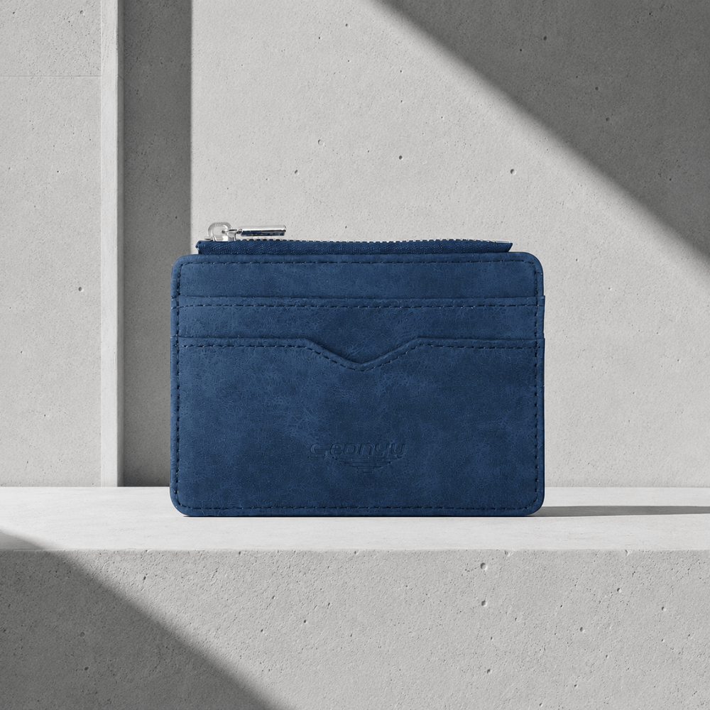 Porte-Cartes Homme Zippé Fin à Fenêtre Transparente