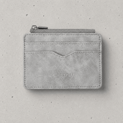 Porte-Cartes Homme Zippé Fin à Fenêtre Transparente