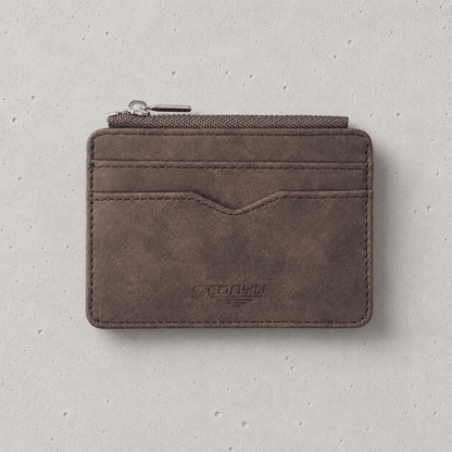 Porte-Cartes Homme Zippé Fin à Fenêtre Transparente
