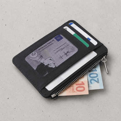 Porte-Cartes Homme Zippé Fin à Fenêtre Transparente