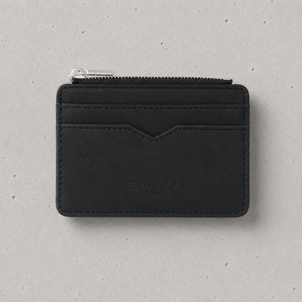 Porte-Cartes Homme Zippé Fin à Fenêtre Transparente