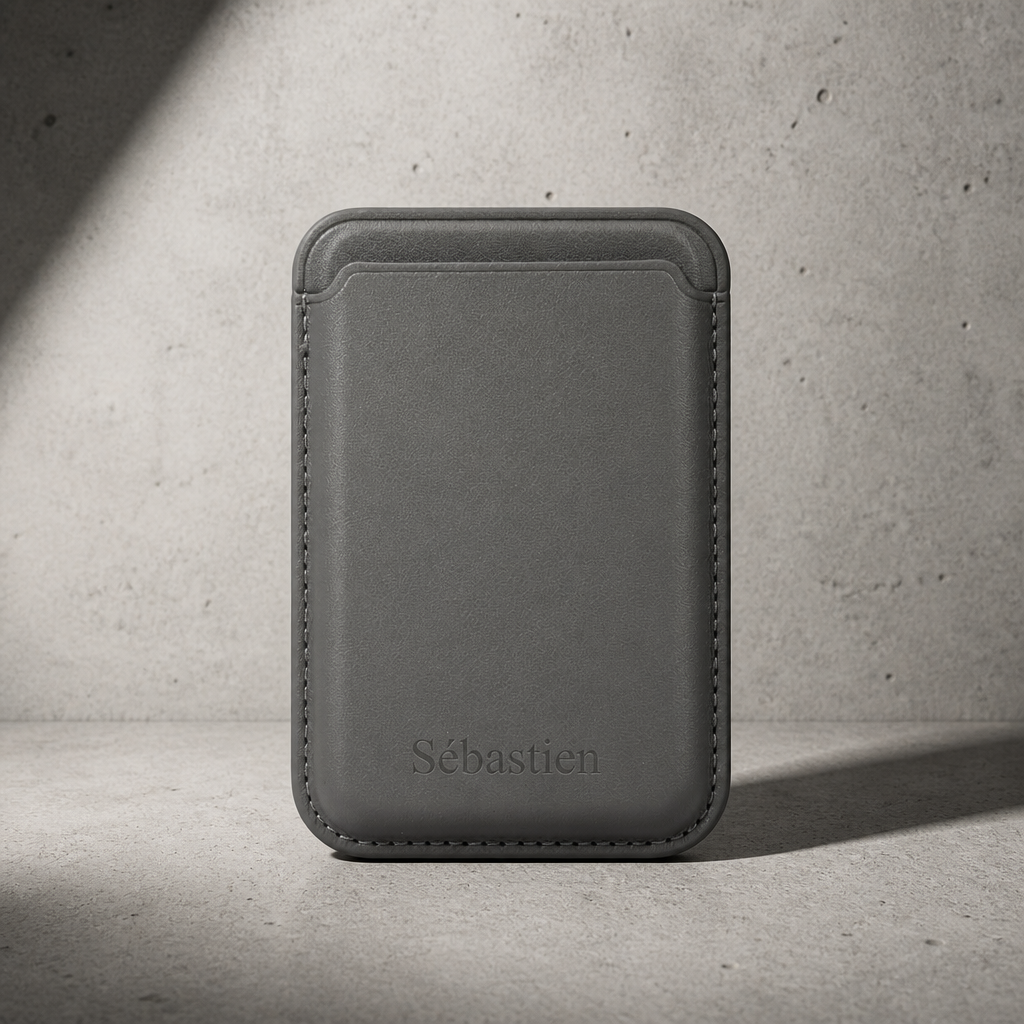 Porte-Cartes MagSafe Homme Personnalisé Gravé