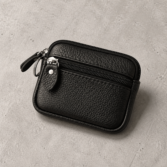 Porte-Monnaie Homme Compact en Cuir Zippé