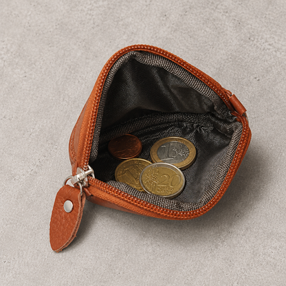 Porte-Monnaie Homme Compact en Cuir Zippé