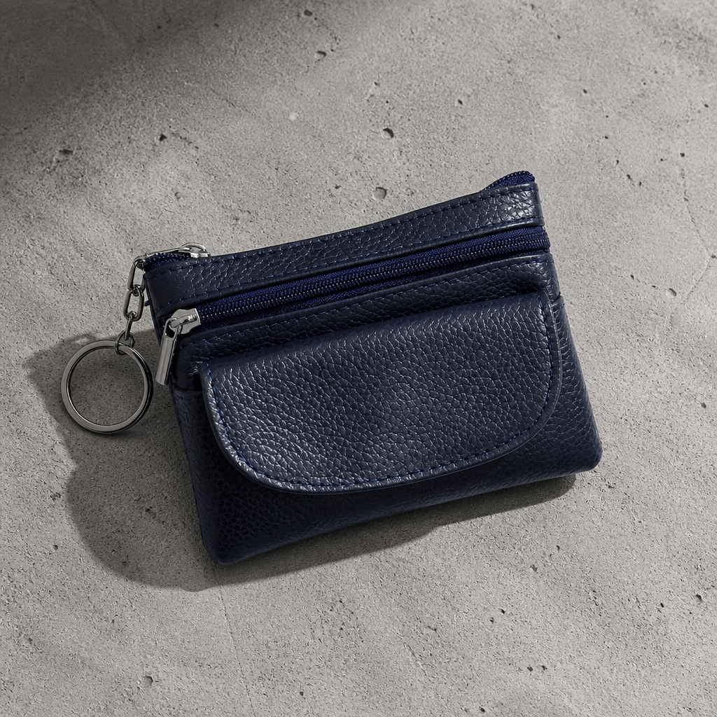 Porte-Monnaie Homme en Cuir Véritable Compact