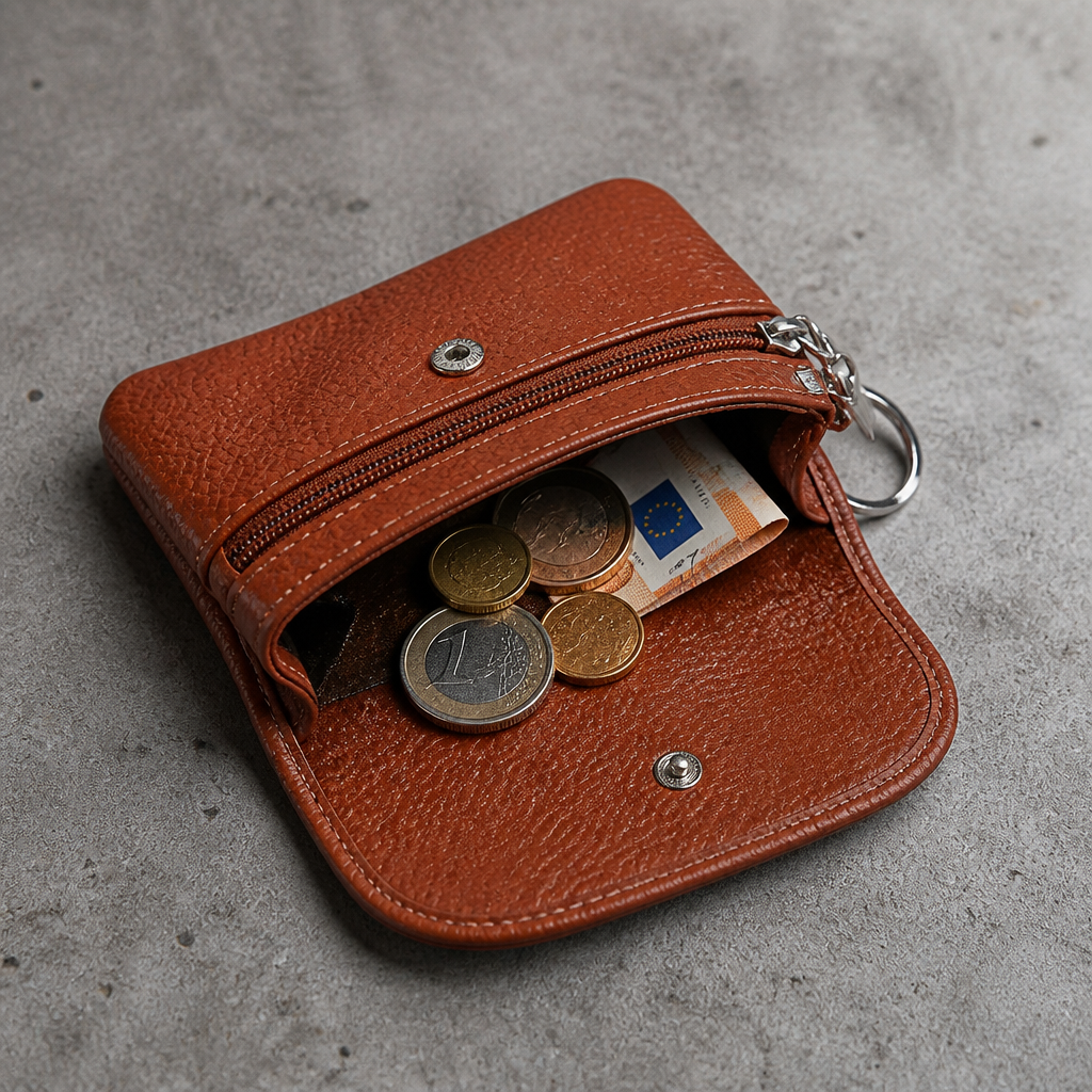 Porte-Monnaie Homme en Cuir Véritable Compact