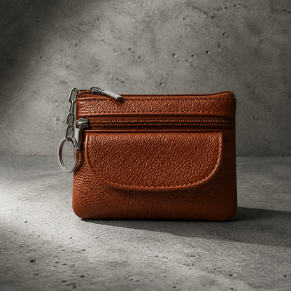 Porte-Monnaie Homme en Cuir Véritable Compact