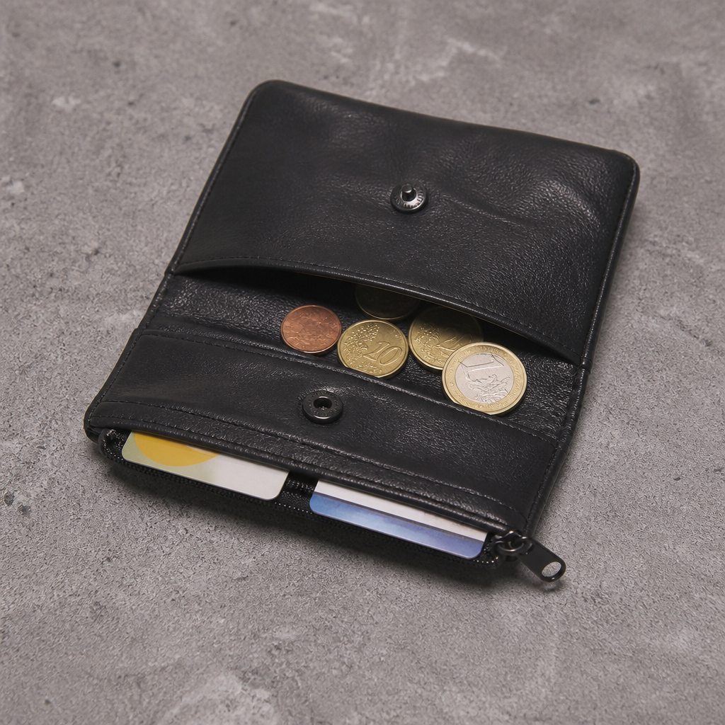 Porte-Monnaie Homme en Cuir Souple, Petit ou Grand