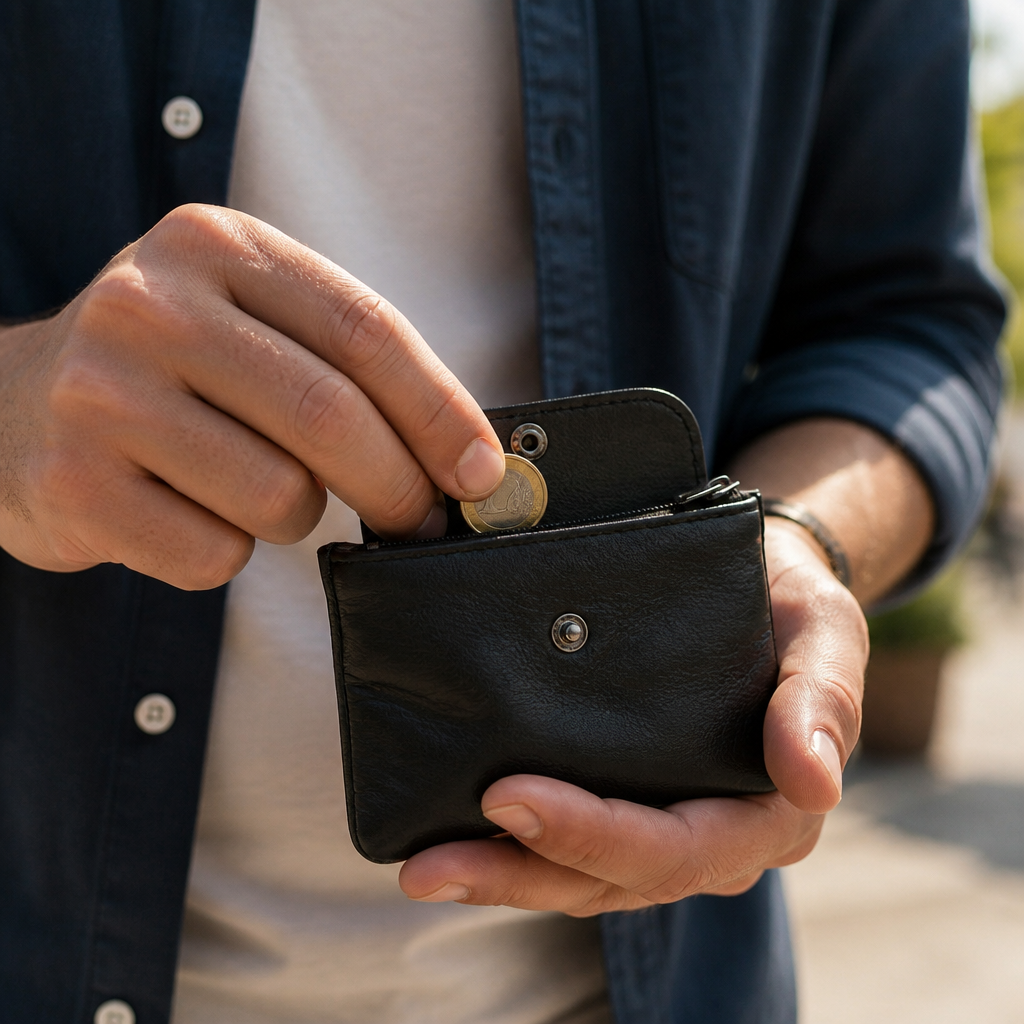 Porte-Monnaie Homme en Cuir Souple, Petit ou Grand