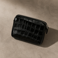 Porte-Monnaie Homme Façon Croco Compact Zippé