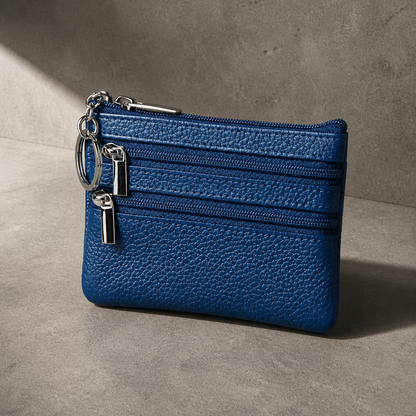 Porte-Monnaie Homme Cuir Zippé Compact Porte-Clés