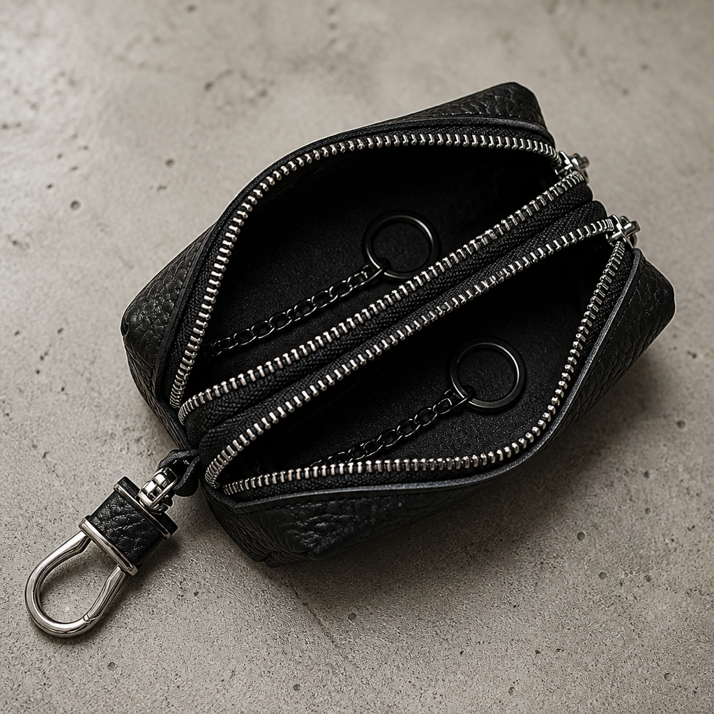 Porte-Monnaie Homme en Cuir Double Zip Compact