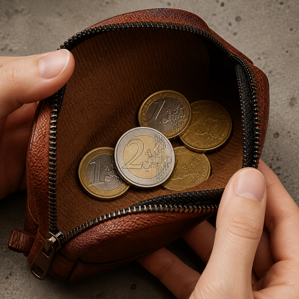 Porte-Monnaie Homme à Fermeture Éclair Grande Contenance