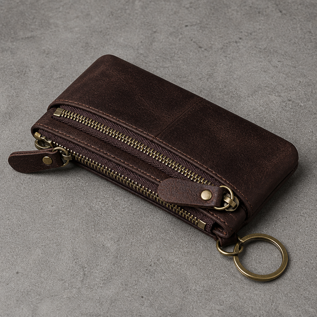 Porte-Monnaie Homme Long en Cuir Véritable
