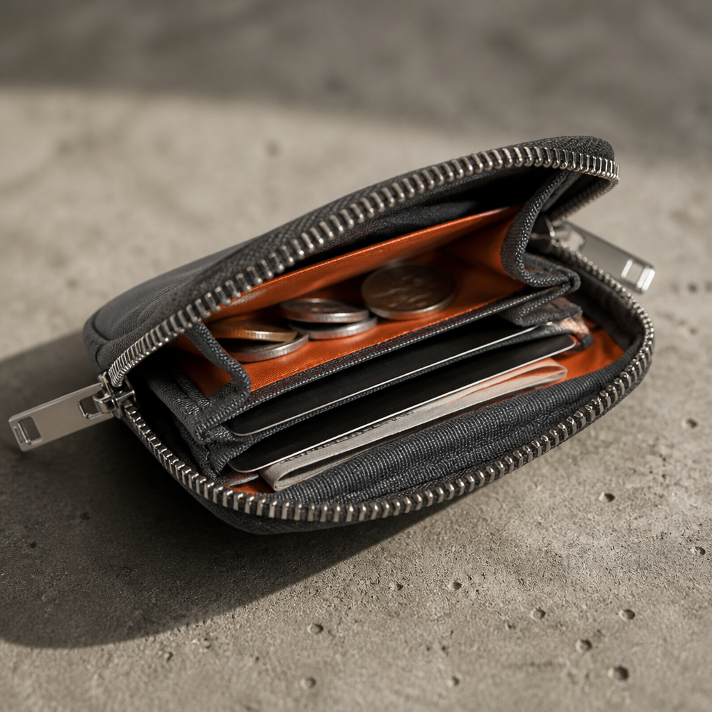 Porte-Monnaie Porte-Carte Homme Tissu Double Zip