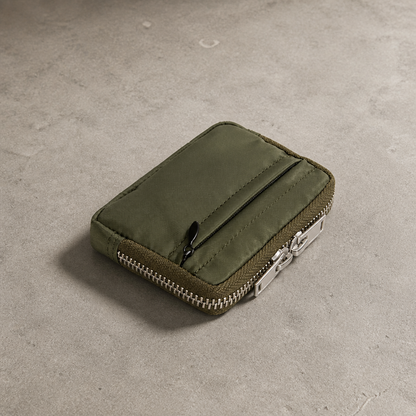 Porte-Monnaie Porte-Carte Homme Tissu Double Zip