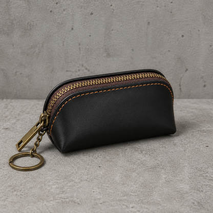 Porte Monnaie Rétro Homme Zippé Aspect Vieilli