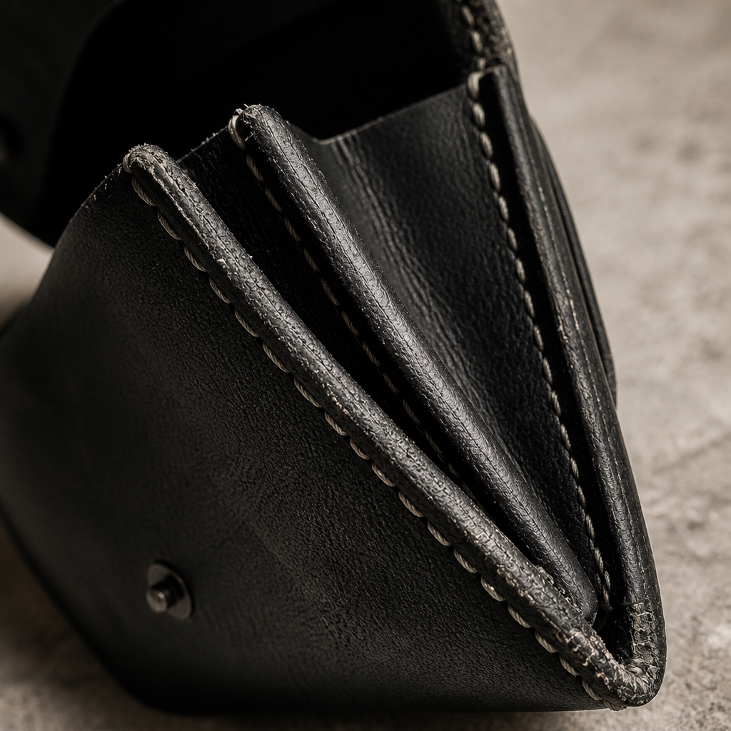 Porte-Monnaie Vintage Homme en Cuir Bouton-Pression