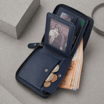 Portefeuille Homme Similicuir Effet Croco Zippé RFID