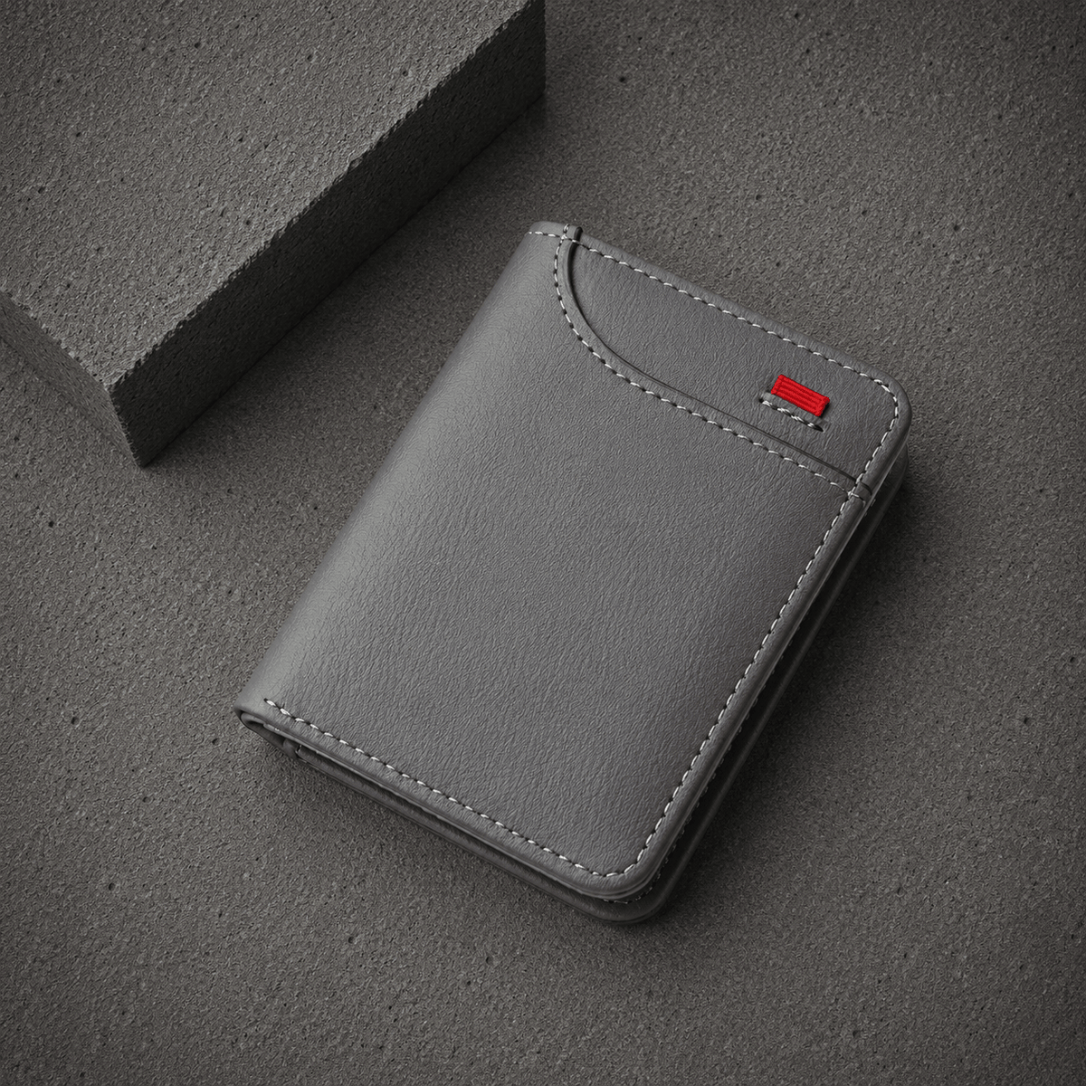 Portefeuille Compact Homme 2 Volets avec Poche Extérieure