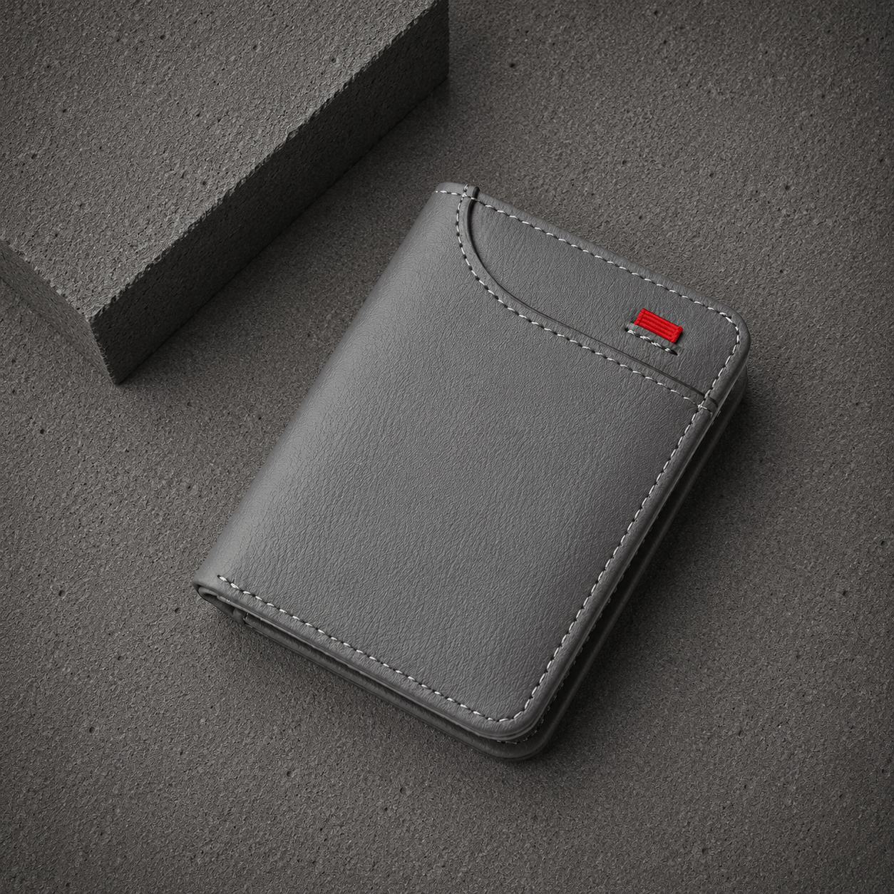 Portefeuille Compact Homme 2 Volets avec Poche Extérieure