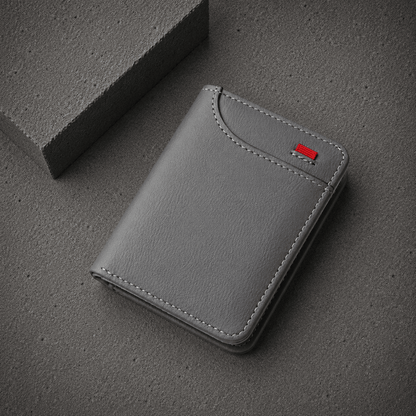 Portefeuille Compact Homme 2 Volets avec Poche Extérieure