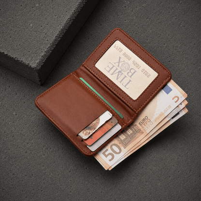 Portefeuille Compact Homme 2 Volets avec Poche Extérieure