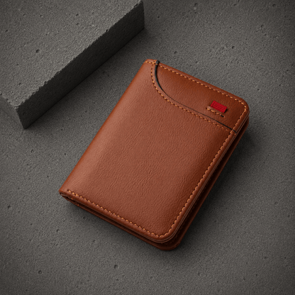 Portefeuille Compact Homme 2 Volets avec Poche Extérieure