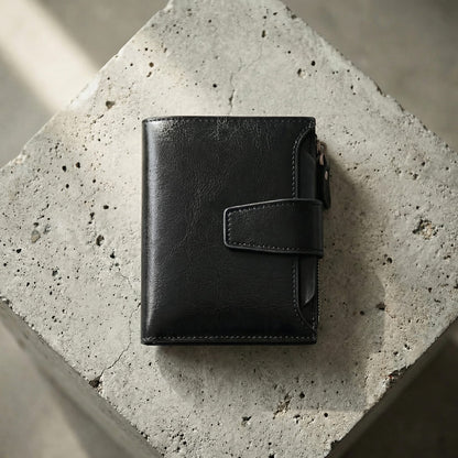 Portefeuille Homme Zippé RFID Porte-Monnaie 12 Cartes