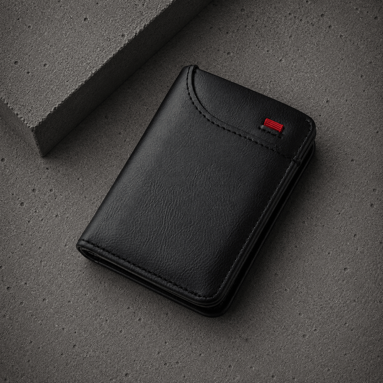 Portefeuille Compact Homme 2 Volets avec Poche Extérieure