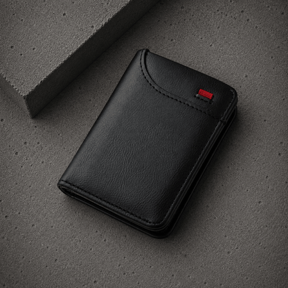 Portefeuille Compact Homme 2 Volets avec Poche Extérieure