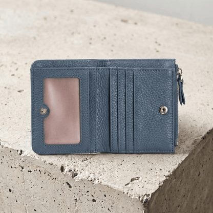 Portefeuille Cuir Homme Compact Zippé Porte-Monnaie RFID