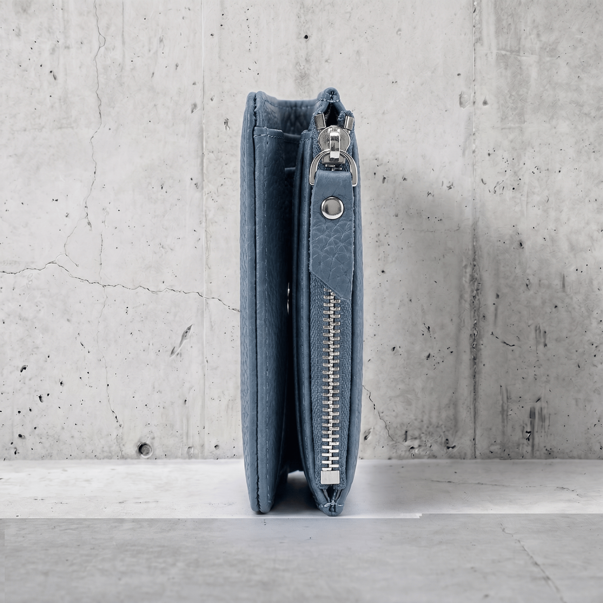 Portefeuille Cuir Homme Compact Zippé Porte-Monnaie RFID