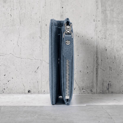 Portefeuille Cuir Homme Compact Zippé Porte-Monnaie RFID