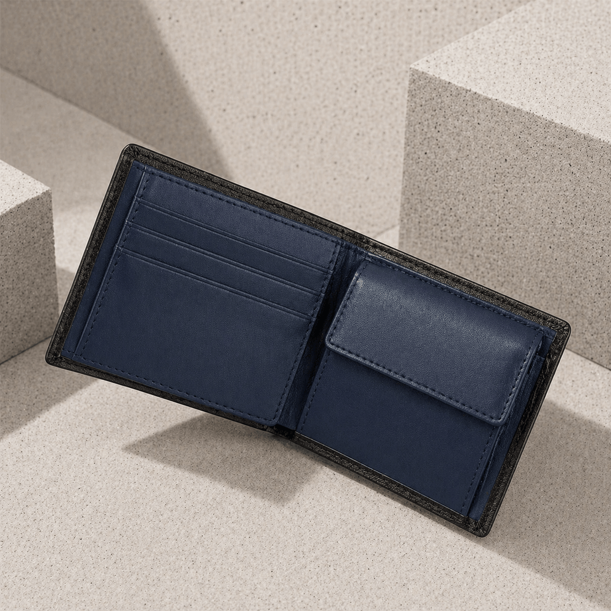 Portefeuille Homme Cuir Slim 10 Cartes RFID Porte-Monnaie