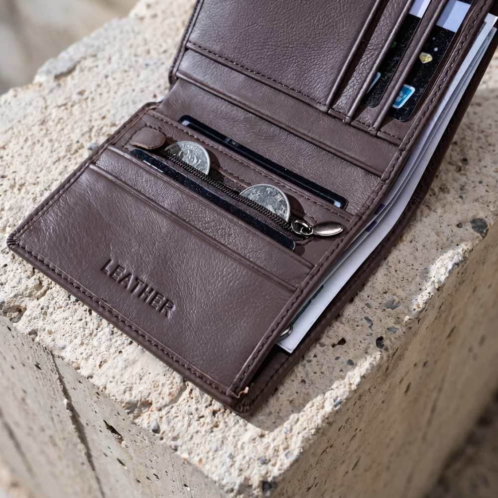 Portefeuille Homme Cuir Véritable 12 Cartes RFID