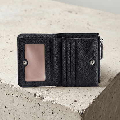 Portefeuille Cuir Homme Compact Zippé Porte-Monnaie RFID