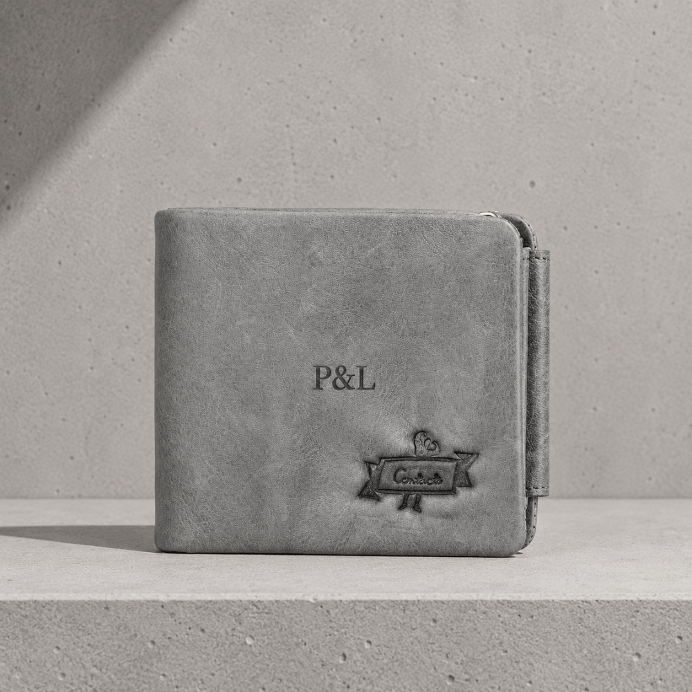 Portefeuille Cuir Homme Personnalisé Compact Zippé