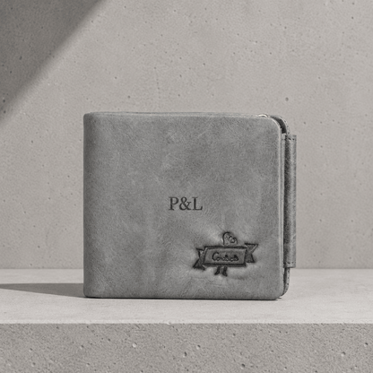 Portefeuille Cuir Homme Personnalisé Compact Zippé