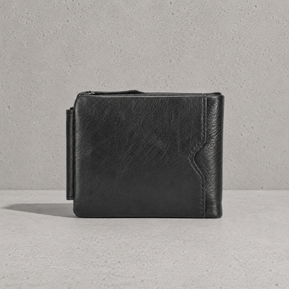 Portefeuille Cuir Homme Personnalisé Compact Zippé