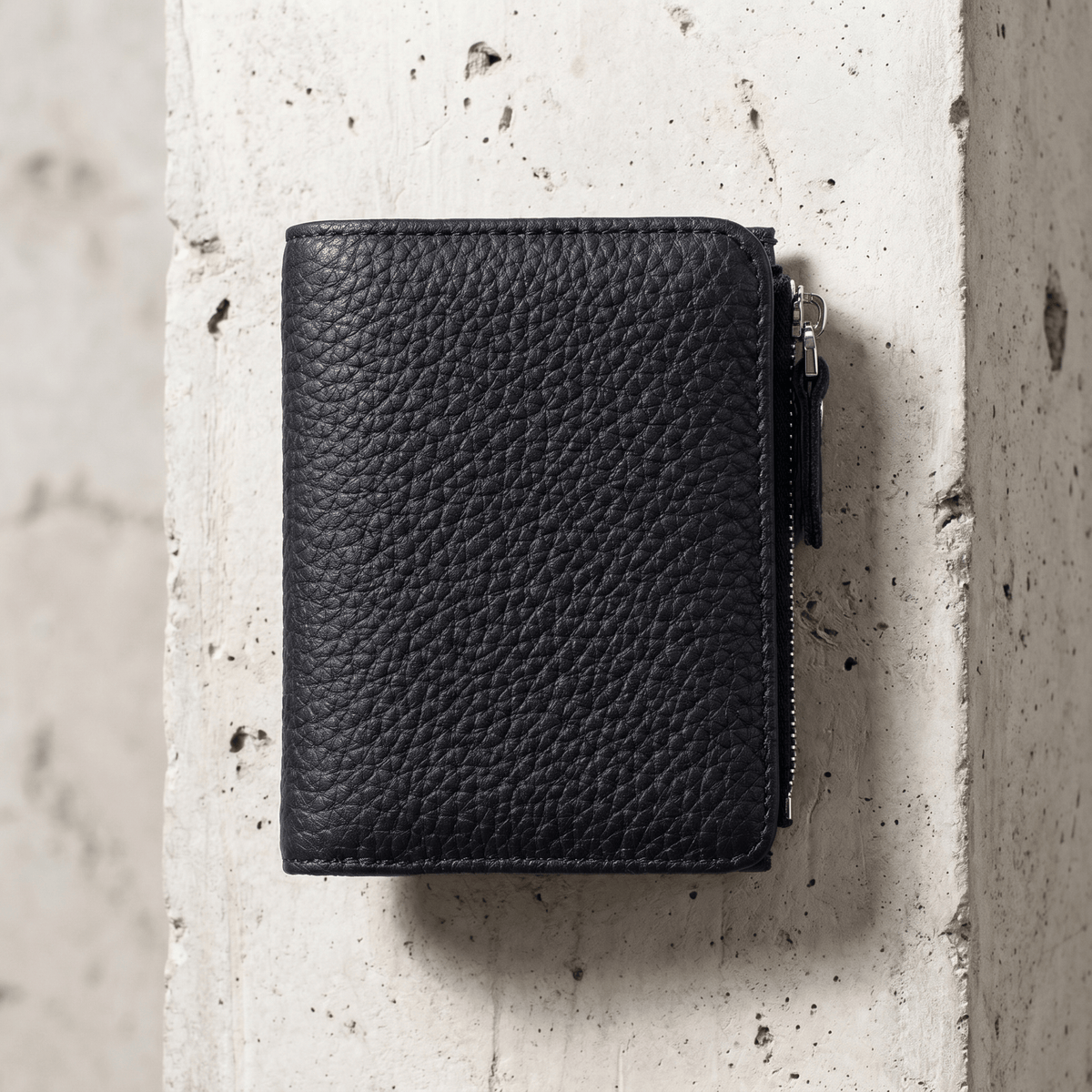 Portefeuille Cuir Homme Compact Zippé Porte-Monnaie RFID