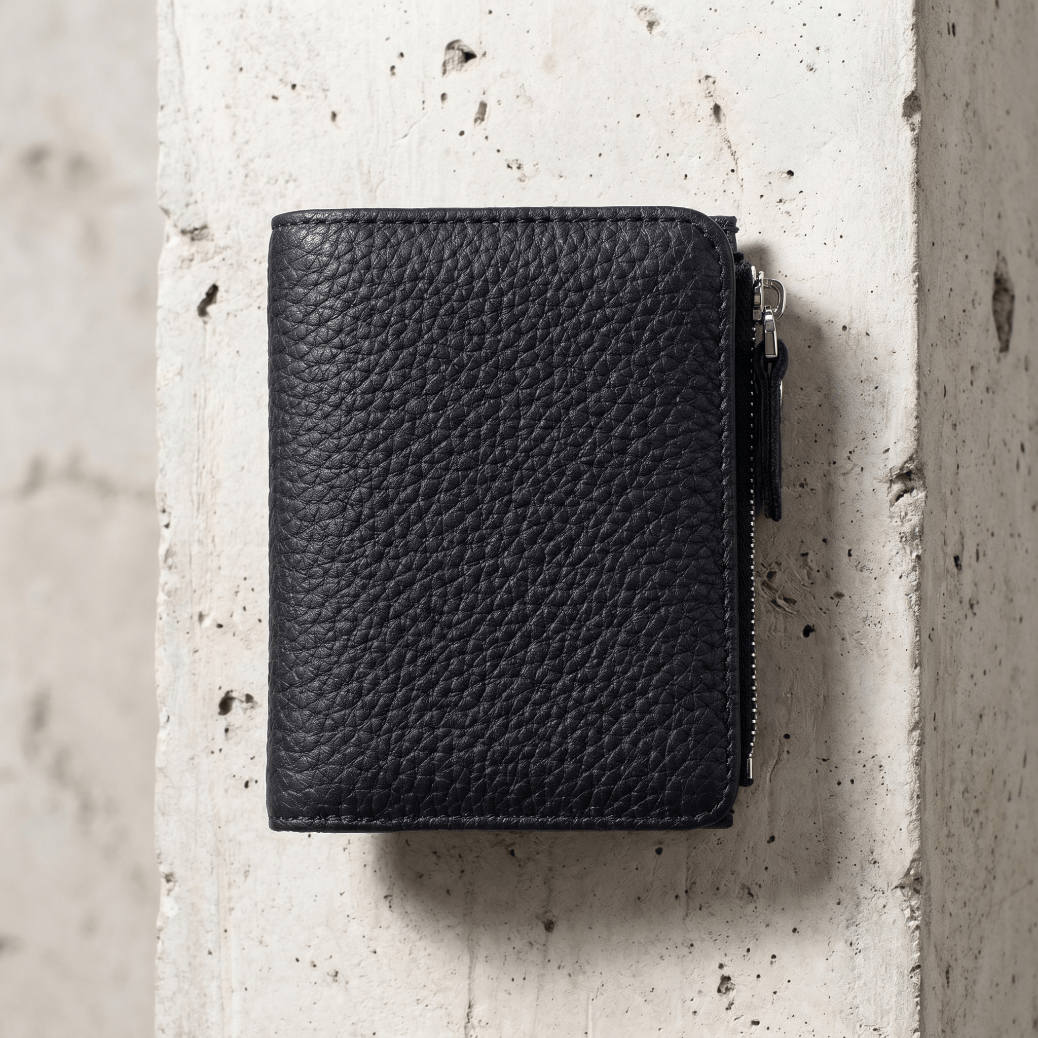 Portefeuille Cuir Homme Compact Zippé Porte-Monnaie RFID