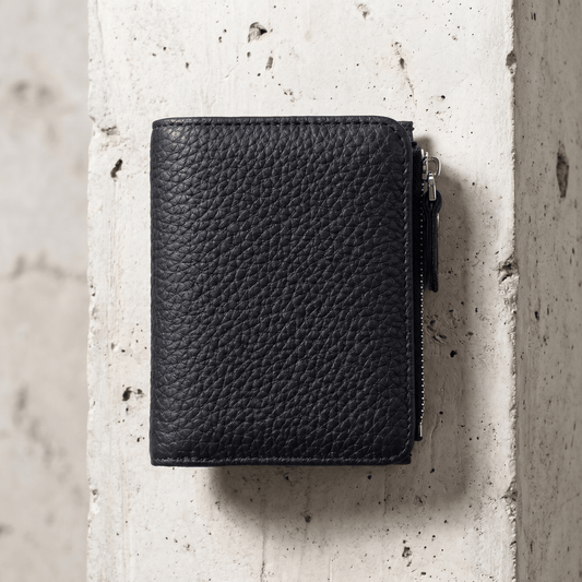 Portefeuille Cuir Homme Compact Zippé Porte-Monnaie RFID
