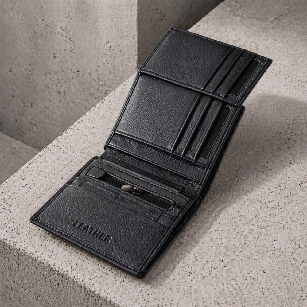 Portefeuille Homme Cuir Véritable 12 Cartes RFID