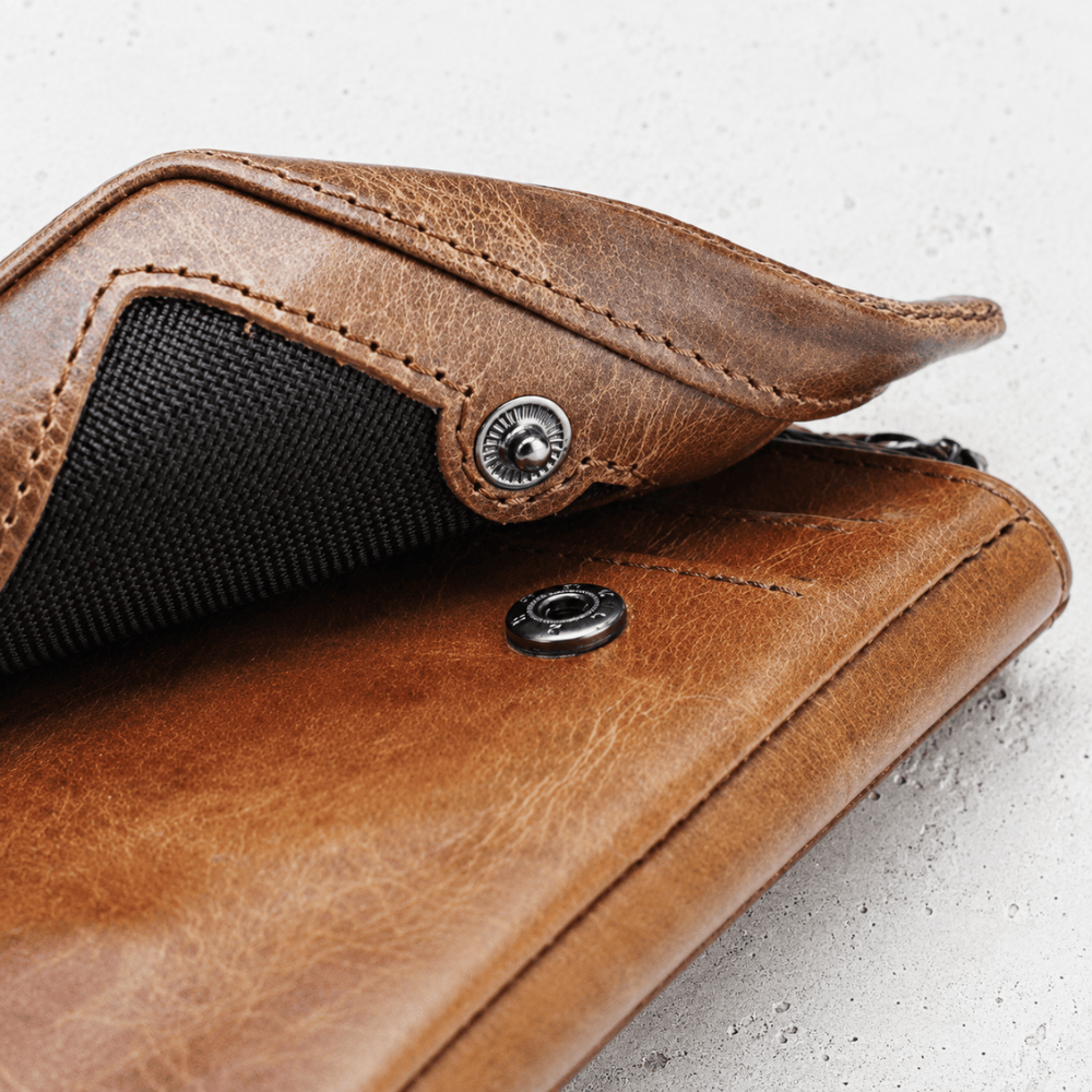 Portefeuille Cuir Homme Personnalisé Compact Zippé