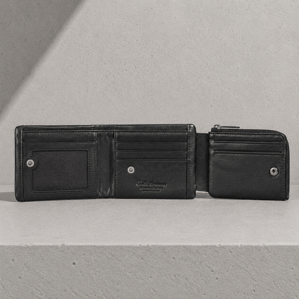 Portefeuille Cuir Homme Personnalisé Compact Zippé