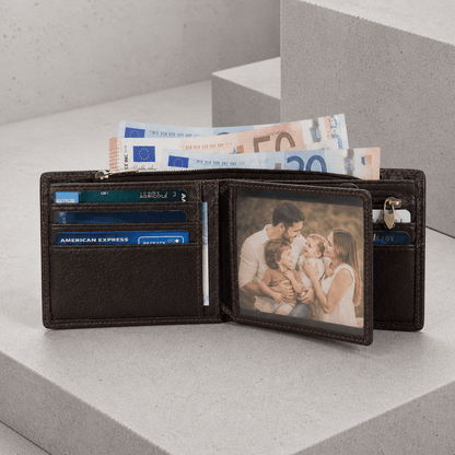 Portefeuille Homme Cuir Véritable Vachette RFID Compact