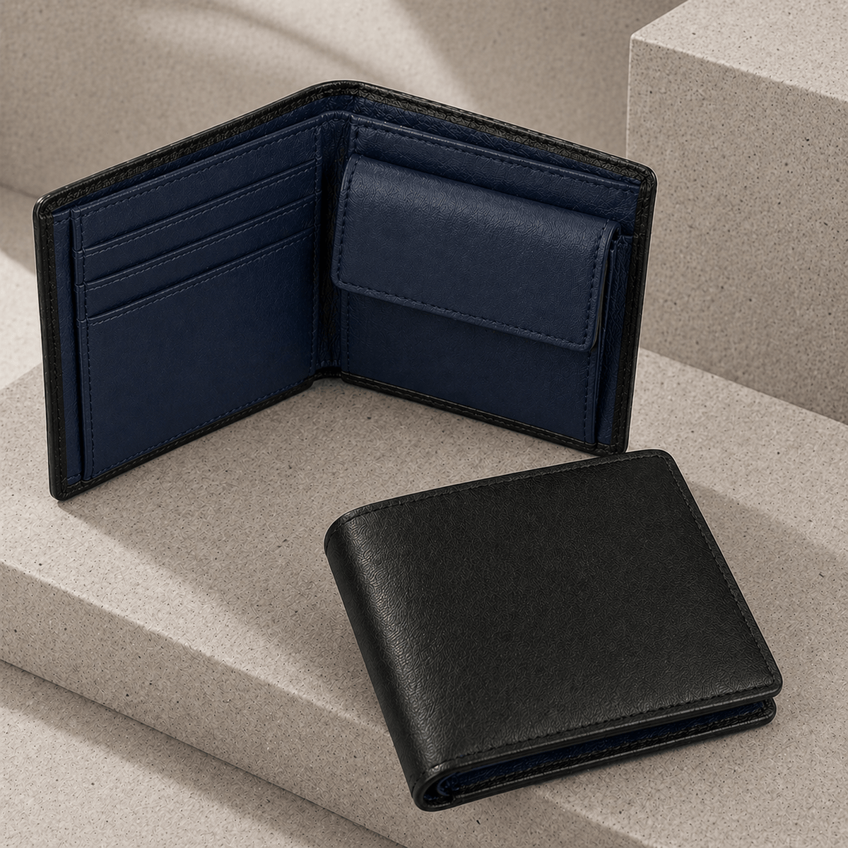 Portefeuille Homme Cuir Slim 10 Cartes RFID Porte-Monnaie